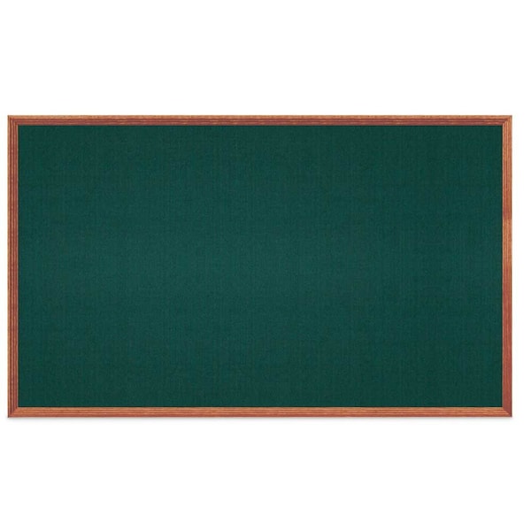 United Visual Products Decor Wood Combo Board, 60"x48", Cherry/White Porcelain & Surf UV704DEFAB-CHERRY-WHTPORC-SURF - main